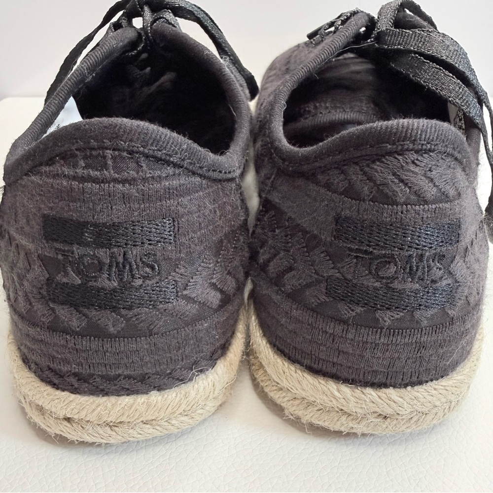 TOMS Women's Espadrille Sneaker Lena Black Mesh 6.5 - Picture 4 of 7